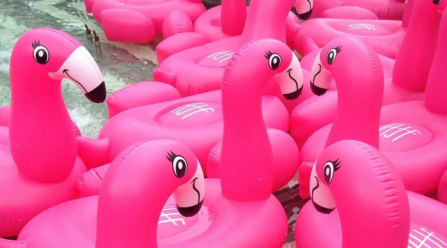 Opblaasbare flamingo